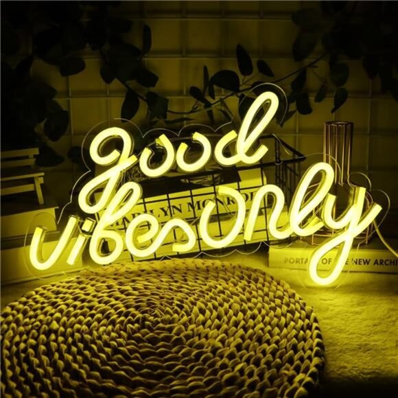 Good Vibes Only Neon Signs for Wall Decor Neon Lights Led Signs Suitable - Picture 1 of 7